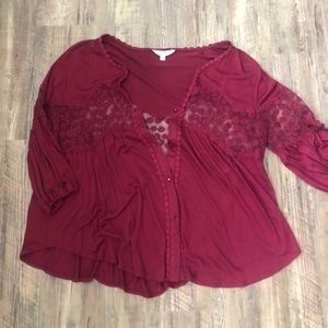 Charming Charlie’s Blouse with Flower Detail
